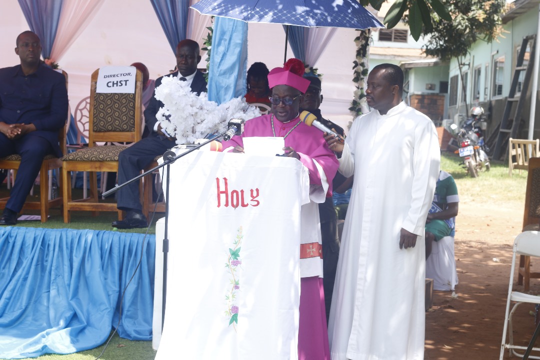 <p>THE BISHOP AT THE LAUNCH OF THE GCPS TRAINING CENTRE IN HFH-TECHIMAN</p>